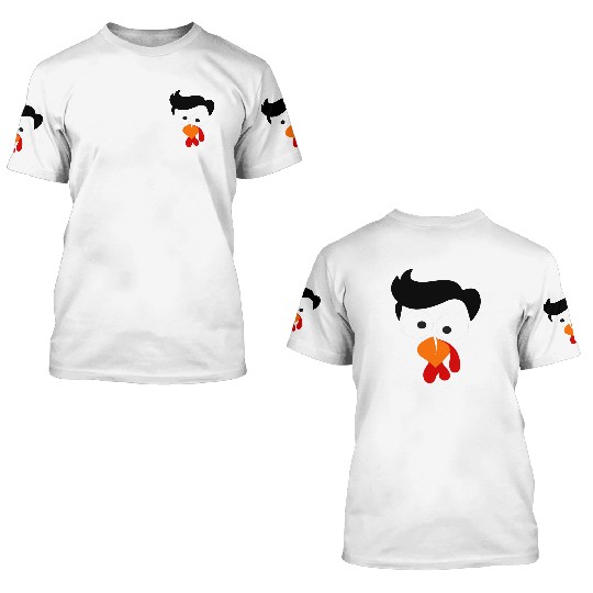 Turkey Face Thanksgiving 3D T Shirts