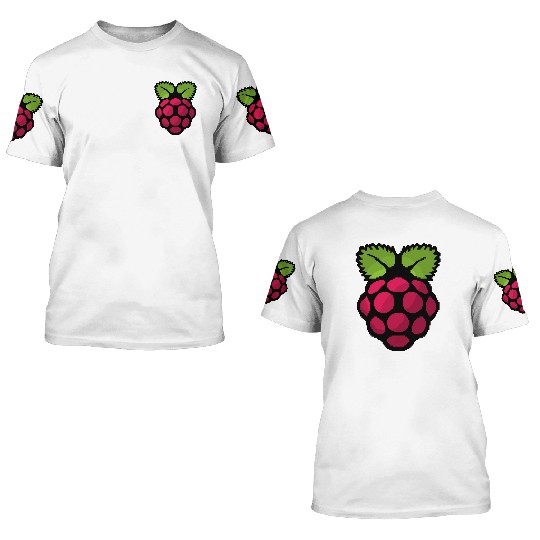 Raspberry Pi Pixel Logo 3D T Shirts
