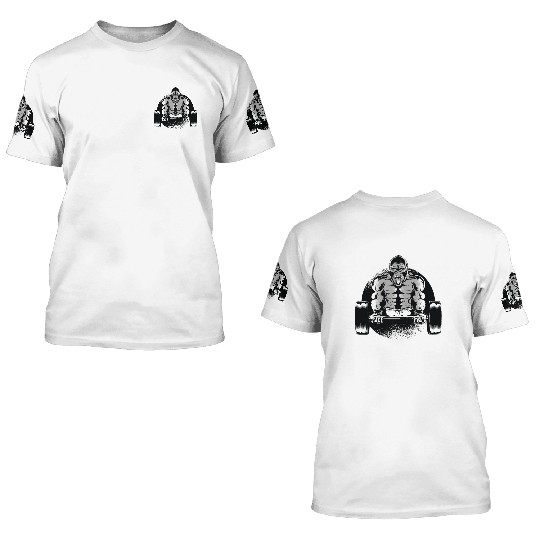 Gorilla Dumbell 3D T Shirts