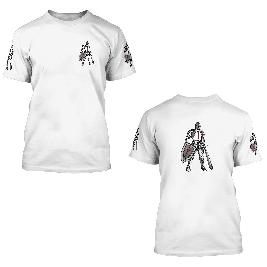 Knights Templar Crusader Cross Armor 3D T Shirts