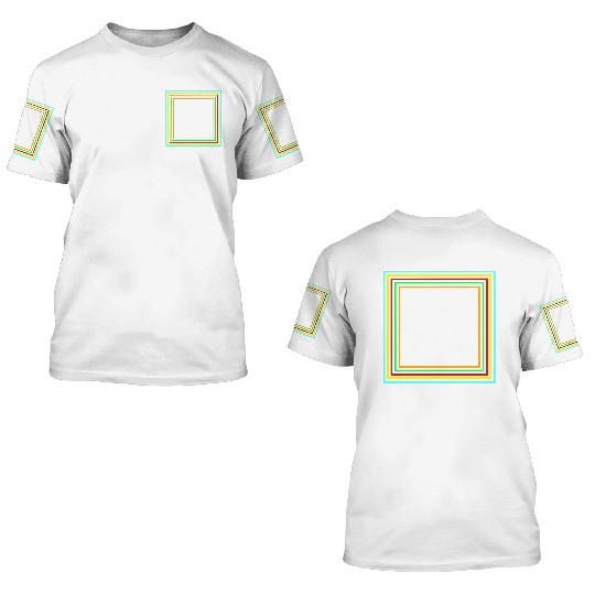 Geometric Square Colorful Design 3D T Shirts