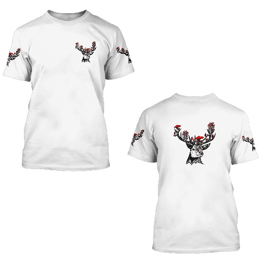 Deer mushrooms 3D T Shirts