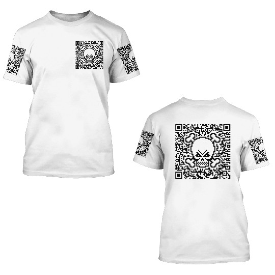 Skull And Crossbones (Quick Response Code / POS) 3D T Shirts