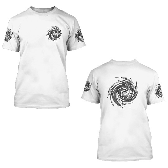 Black and Grey Twist 3D T Shirts
