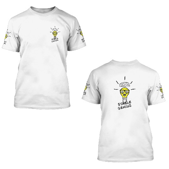 Stable Genius - Nerd Lightbulb and Brain 3D T Shirts