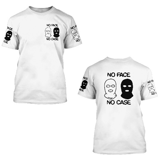 no face no case 3D T Shirts