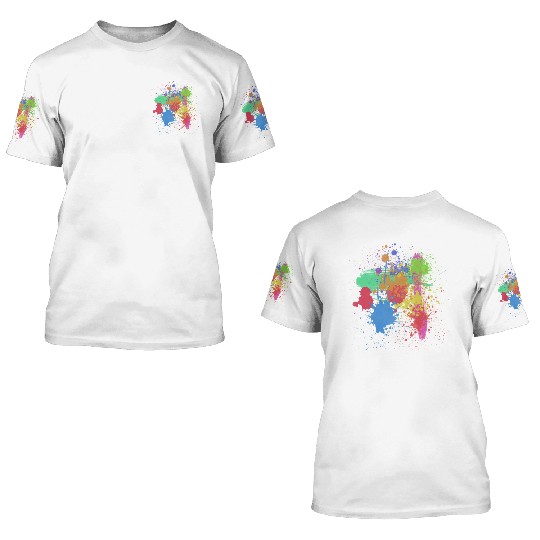 Paint splatters, colorful, happy, creative 3D T Shirts