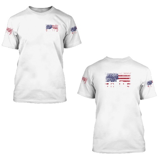 Houston Texas and American Flag 3D T Shirts