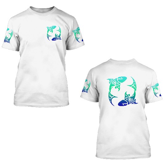 T Tattoo Pisces Horoscope Gift Idea 3D T Shirts