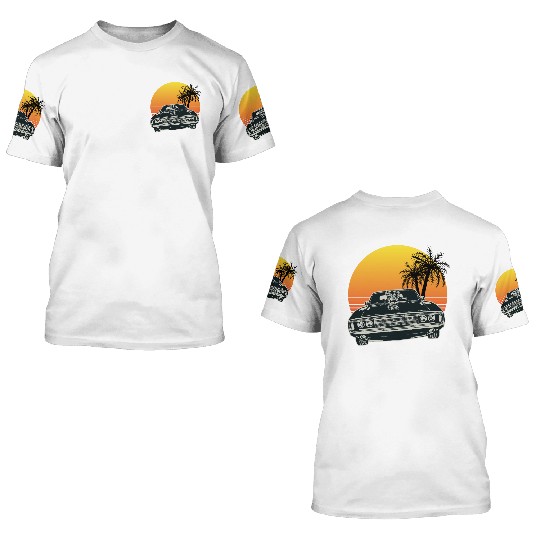 Muscle Car Sunset 3D T Shirts
