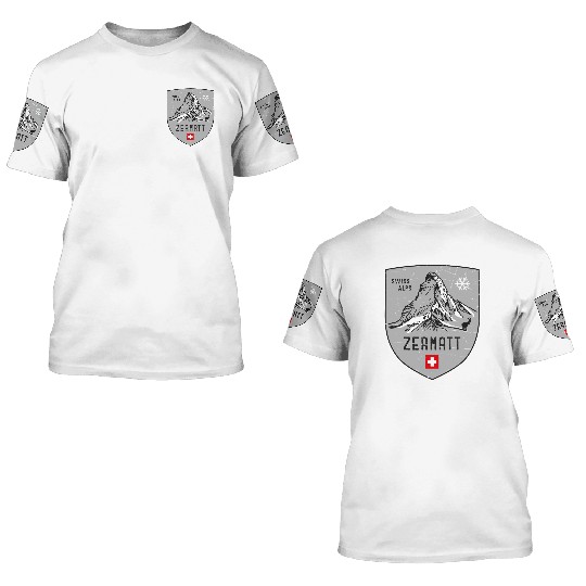 Zermatt Switzerland Emblem 3D T Shirts