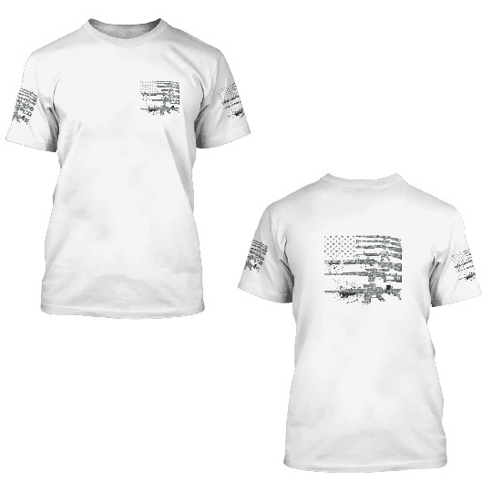 Usa Guns Weapons Rifles Flag Digital Camo Gift 3D T Shirts