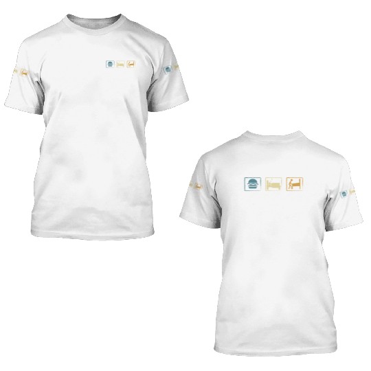 Retro Pinball Eat Sleep Pinball 3D T Shirts