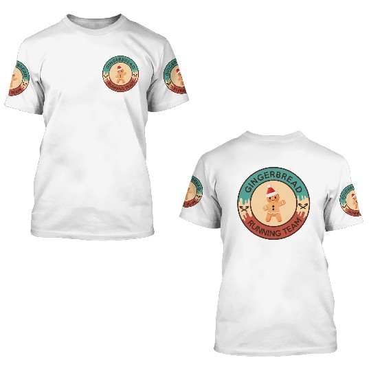 Gingerbread Running Team 3D T Shirts