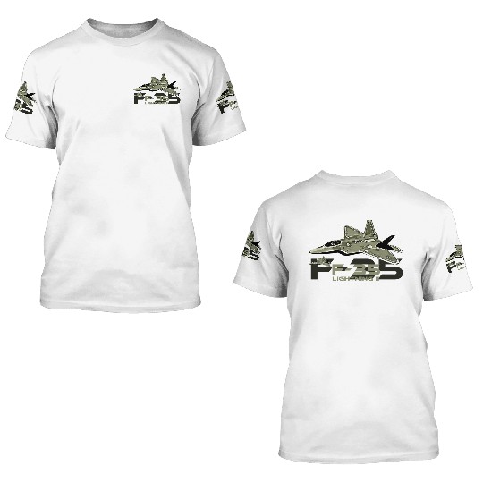 F-35 Lightning fighter jet 3D T Shirts