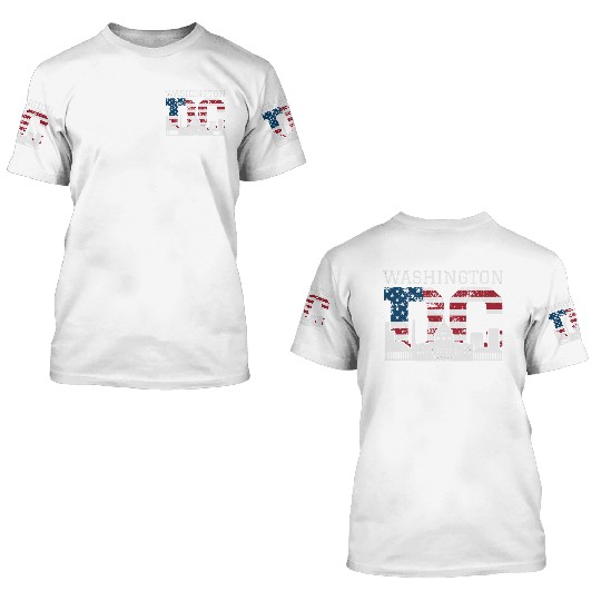 Washington Dc Capitol Hill Usa Flag Souvenir Gift 3D T Shirts