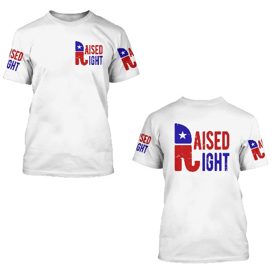 Raised Right Proud Republican Elephant Logo Usa 3D T Shirts