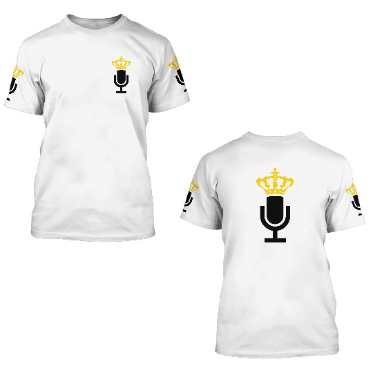 King Microphone Icon 3D T Shirts