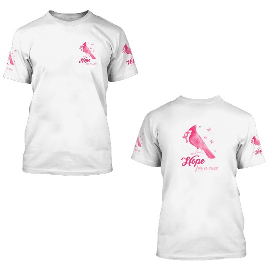Breast Cancer Cardinal bird hope for a cure 3D T Shirts