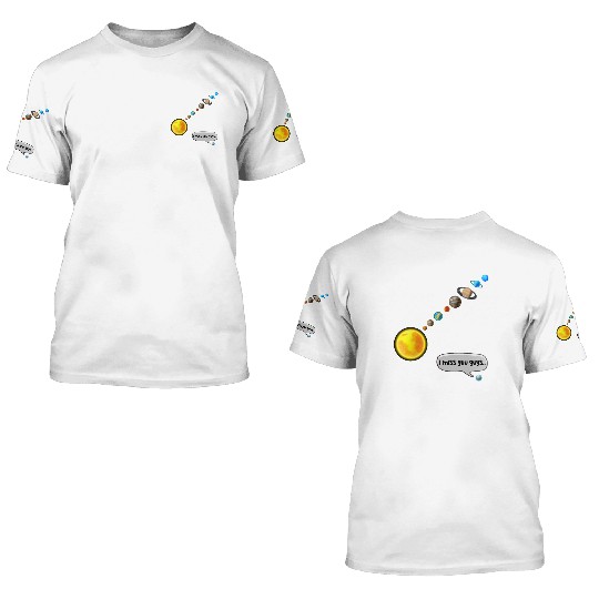 Funny Pluto and Solar System Space Science Gift 3D T Shirts