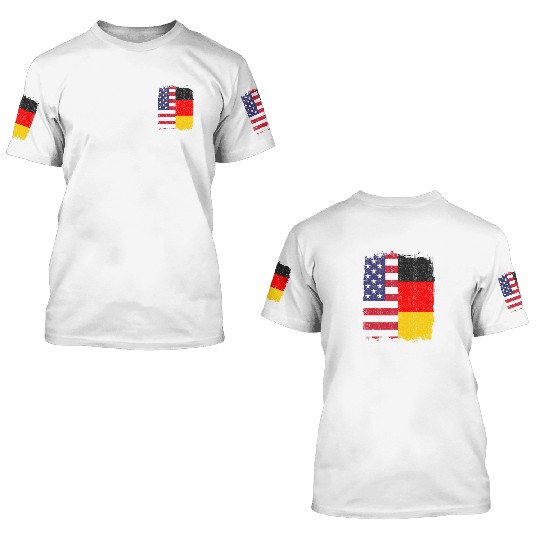 German American US Flag Germany 3D T Shirts