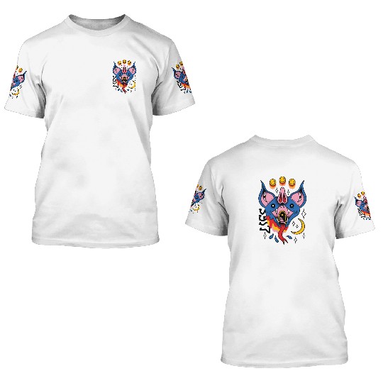 TRIPPY BAT TATTOO SURREAL 3D T Shirts