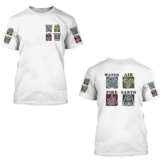 Avatar The Last Airbender Elements Box Up 3D T Shirts