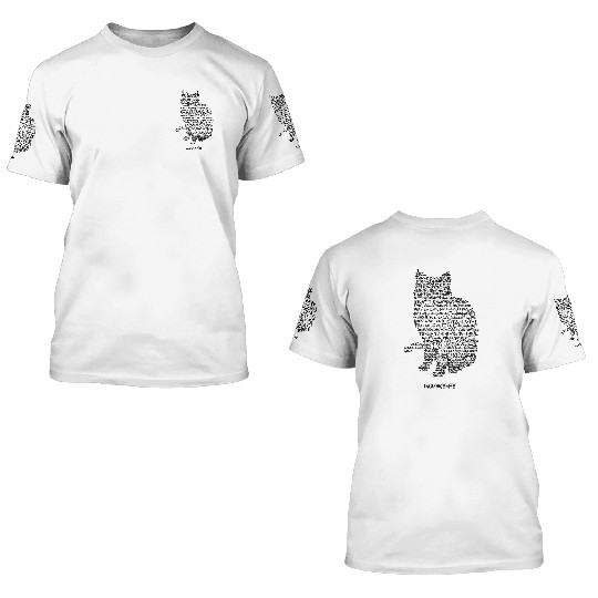 Cat professor gift physics school atom 3D T Shirts