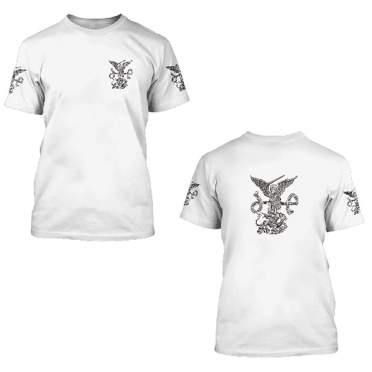 Saint St Michael Catholic Archangel Angel Defender 3D T Shirts
