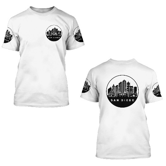 San Diego California Skyline 3D T Shirts