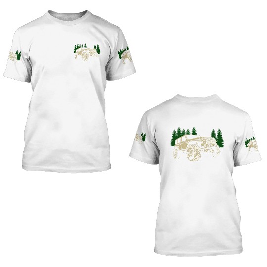 Mountain Jeep 4x4 Offroad 3D T Shirts
