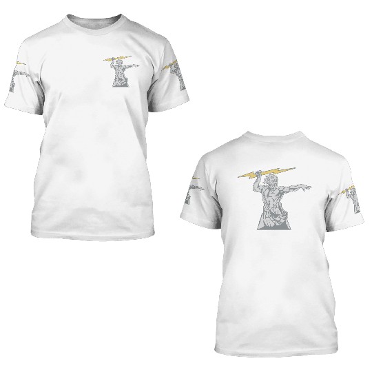 Greek mythology Zeus lightning bolt silhouette 3D T Shirts