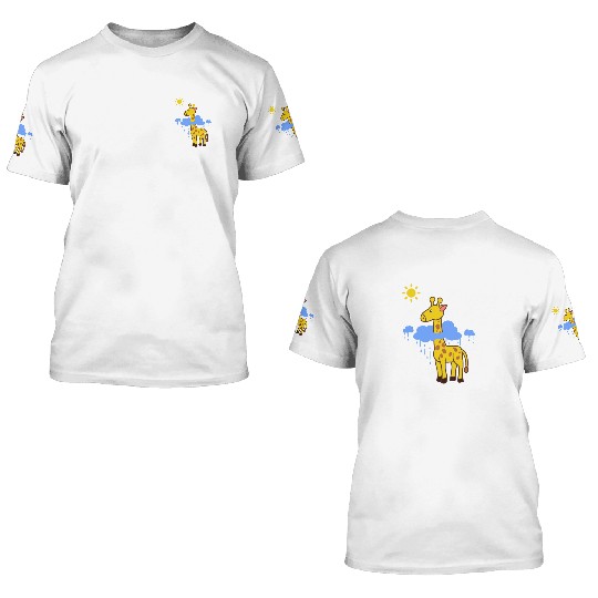 Storm Chaser Funny Cloud Giraffe Apparel 3D T Shirts