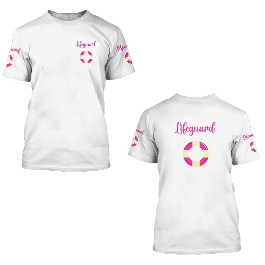 Lifeguard Chick Rescuer Pool Guard Lifeguarding 3D T Shirts