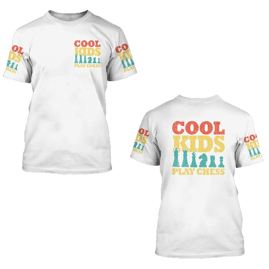 Chess Board Game Player Lover Cool Kids 3D T Shirts
