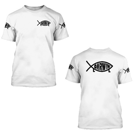 Darwin Fish with legs - Atheism Evolution Theory 3D T Shirts