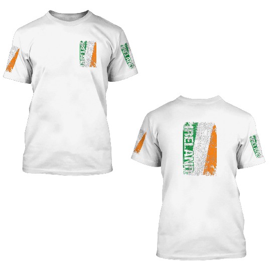 IRELAND Flag Vintage Retro Irish 3D T Shirts