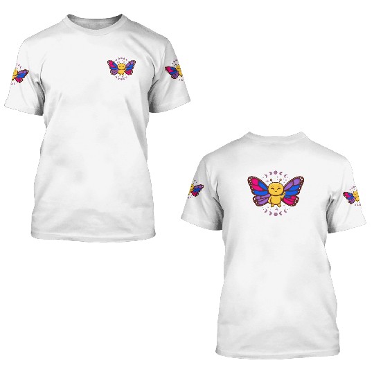Bisexual Flag Monarch Butterfly Insect Subtle 3D T Shirts