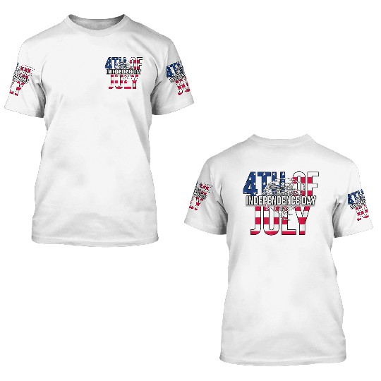 US Happy Independence Day 4th July Flag Eagle 3D T Shirts