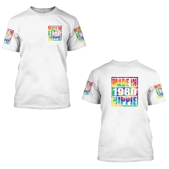 Hippie Birthday 1980 3D T Shirts