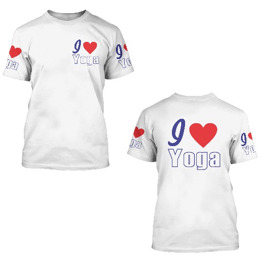 i love yoga 3D T Shirts