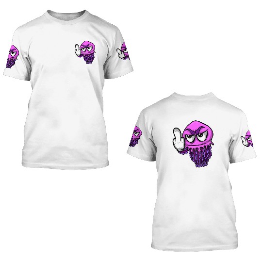 Jelly Fish Middle Finger Jellyfish 3D T Shirts