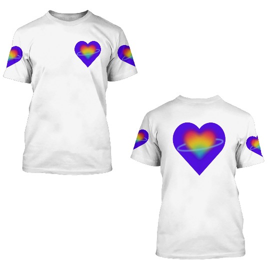 rainbow heart pride 3D T Shirts