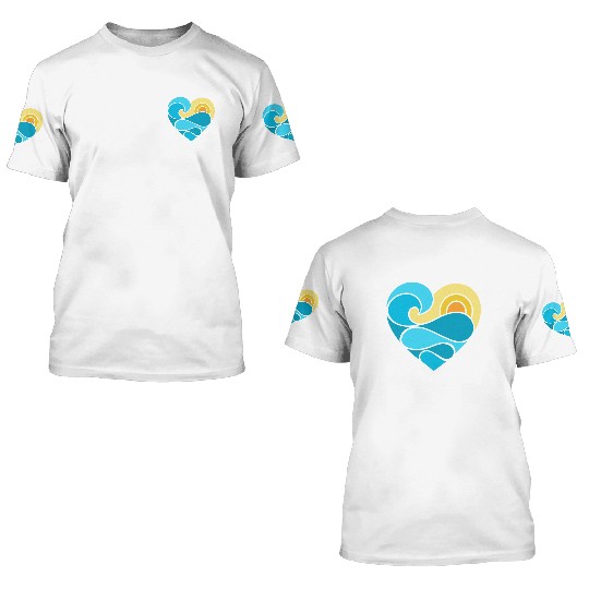 Summer Heart Ocean 3D T Shirts