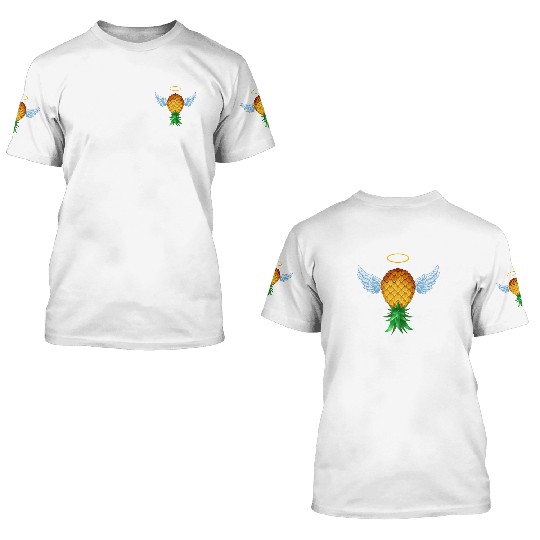 Cute Swinger Upside Down Pineapple Angel Wings 3D T Shirts