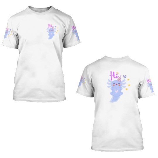 Baby Axolotl Art - 7 3D T Shirts