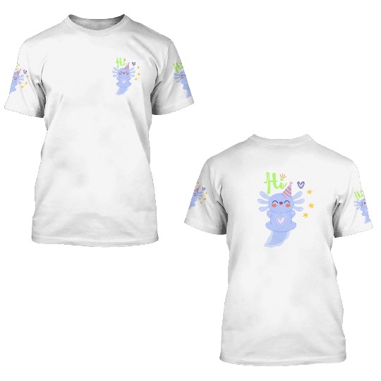 Baby Axolotl Art - 8 3D T Shirts