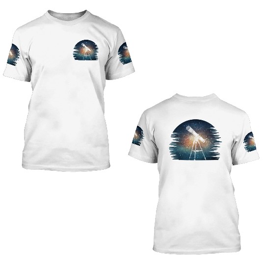 Telescope Solar System Stars Galaxy Astronomer 3D T Shirts