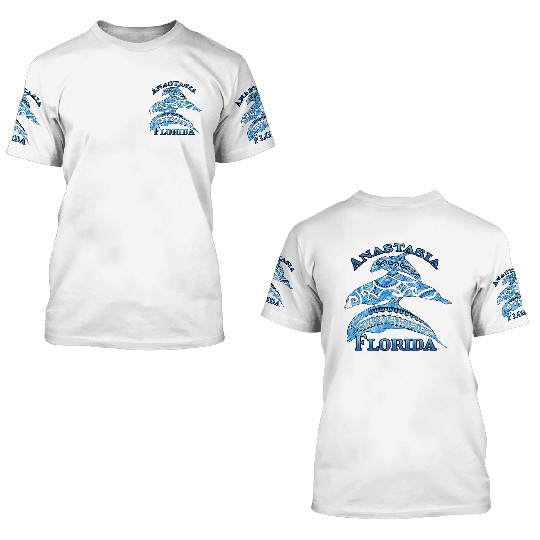 Anastasia Florida Vacation Tribal Dolphins 3D T Shirts
