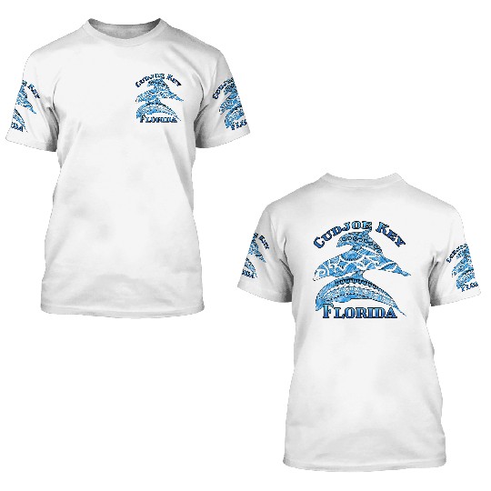 Cudjoe Key Florida Vacation Tribal Dolphins 3D T Shirts